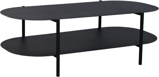 Melni ovālas formas metāla galdiņi 112 x 62 x 40.5 cm