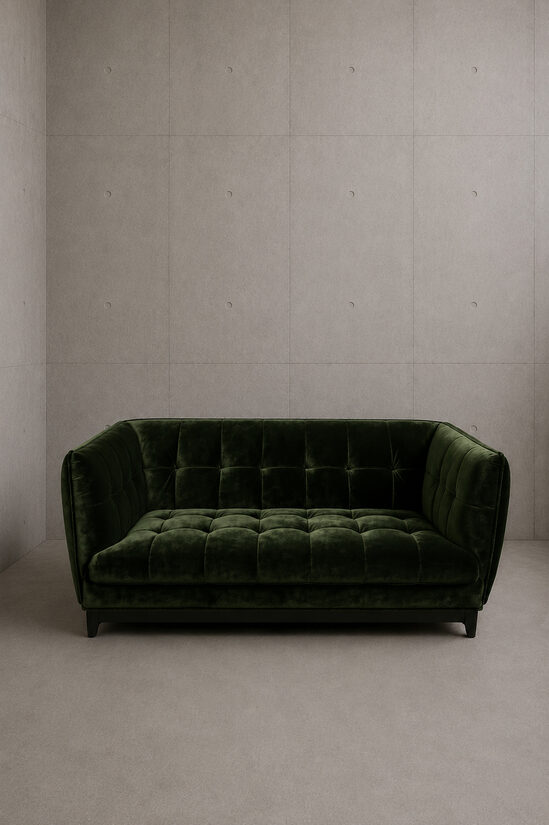 Zaļš samta dīvāns 180 x 80 x 80 cm