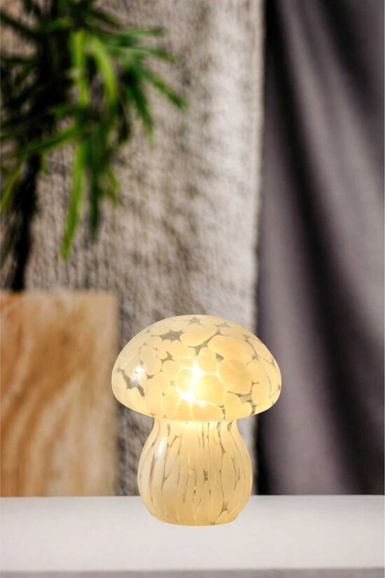 Baltas sēnītes lampiņa 13.3 x 13.3 x 15.5 cm 