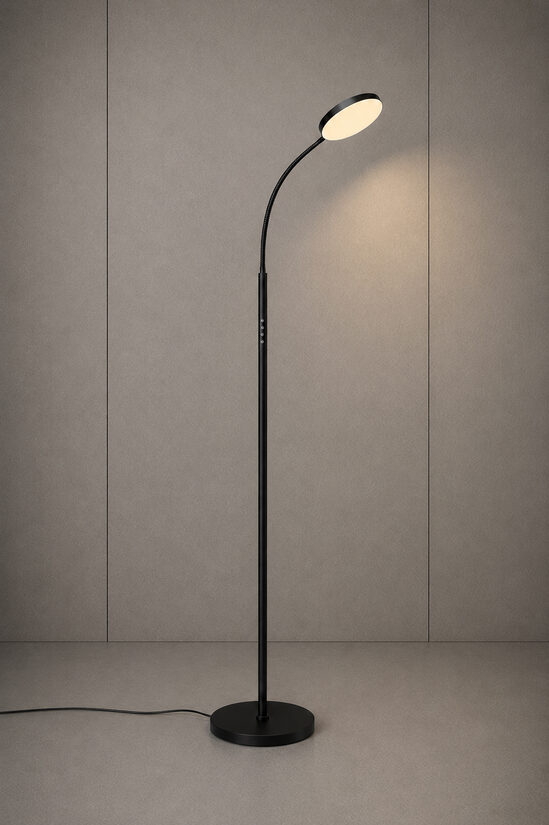 Melna stāvlampa ar dimmeri 