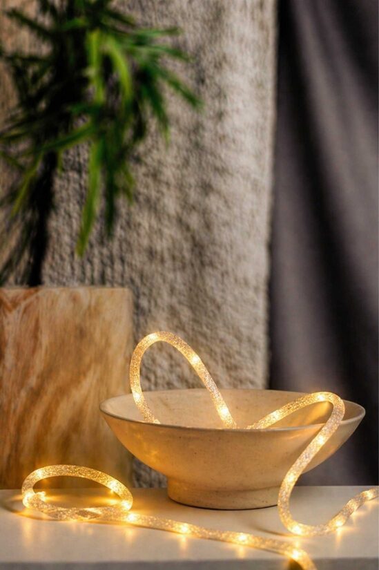 Sudraba led virtenes 180 cm garas