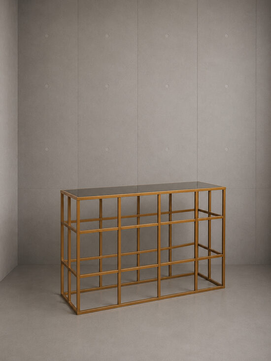 Zelta konsole ar spoguļa virsmu 120 x 40 x 82 cm 
