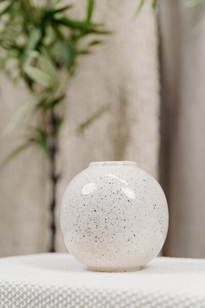 Baltas vāzītes ar melnām šļakatām