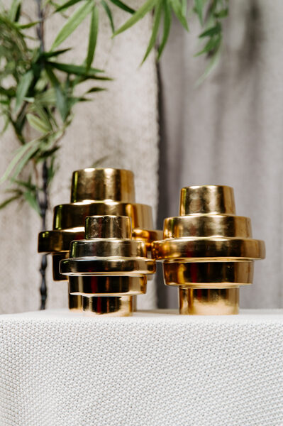 Zelta dizaina vāzes 4 izmēri