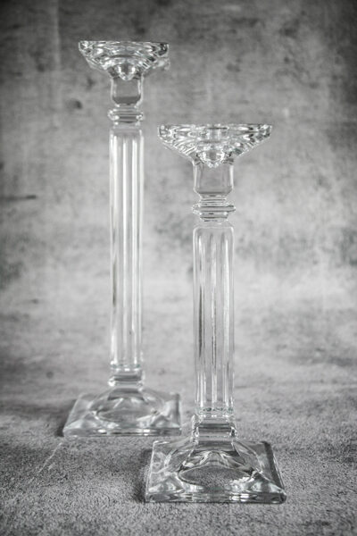 Stikla klasiski svečturi cilndra svecēm - vidēji