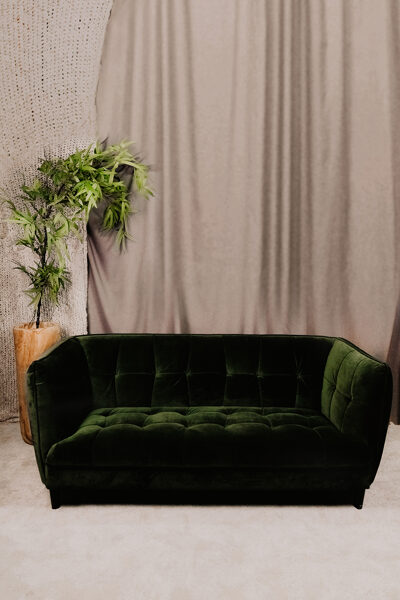 Zaļš samta dīvāns 180 x 80 x 80 cm